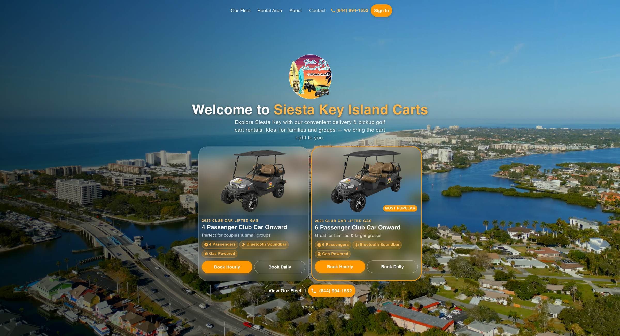 Siesta Key Island Carts homepage
